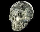 Polished Pyrite Skull With Pyritohedral Crystals #96321-2